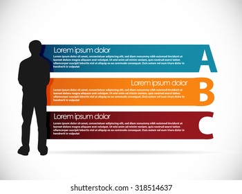 Man silhouette with colorful ribbon