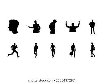Man Silhouette Design Element Set