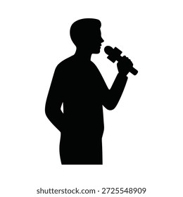 Mann Silhouette Trinken aus einer Flasche hohe Qualität