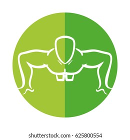 man silhouette exercising push ups front
