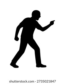 Man silhouette expressing anger, yelling, and pointing, symbolizing conflict
