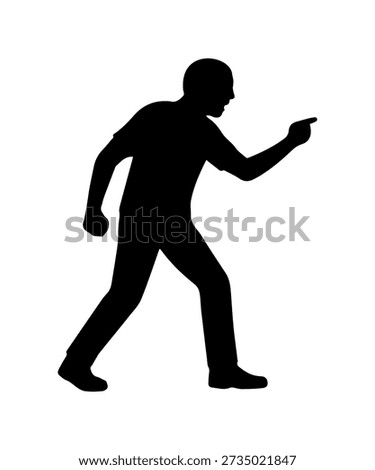 Man silhouette expressing anger, yelling, and pointing, symbolizing conflict