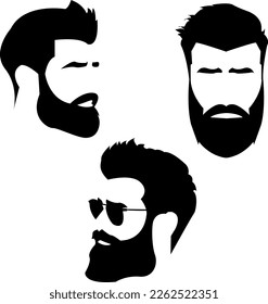 man silhouette, man face, face drawing, face silhouette, beard, hair, barbershop, hairdresser, hair, salon, aesthetics, vector, icon, barbershop logo, barbershop resource