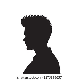 Man silhouette face to face vector silhouette vector logo in black color icon simple shapes, isolated on white background. Eps 10