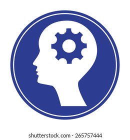 Man silhouette with gear.