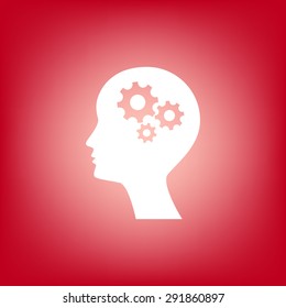 Man silhouette with gear.