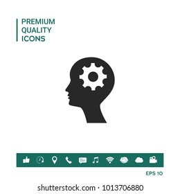Man silhouette with gear icon