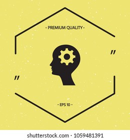 Man silhouette with gear icon