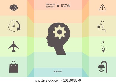 Man silhouette with gear icon