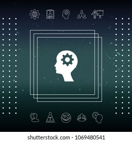 Man silhouette with gear icon