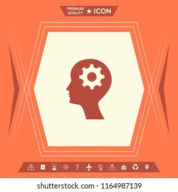 Man silhouette with gear icon