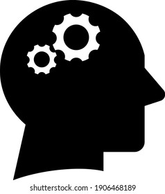 Man silhouette with gear icon