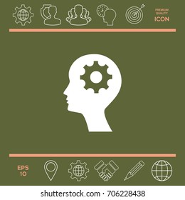 Man silhouette with gear icon