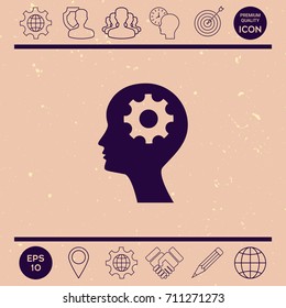 Man silhouette with gear icon