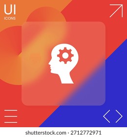 Man silhouette with gear icon, elements for your design
