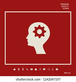 Man silhouette with gear icon. Graphic elements for your design