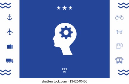 Man silhouette with gear icon. Graphic elements for your design