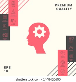 Man silhouette with gear icon. Graphic elements for your design