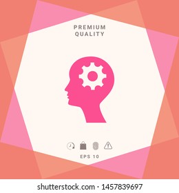 Man silhouette with gear icon. Graphic elements for your design