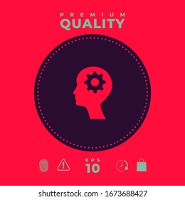 Man silhouette with gear icon. Graphic elements for your design