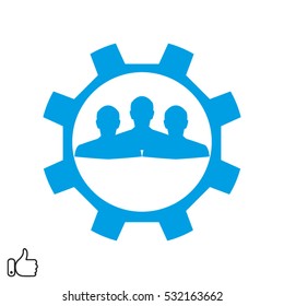 man, silhouette, gear, icon, vector illustration EPS 10