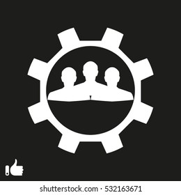 man, silhouette, gear, icon, vector illustration EPS 10