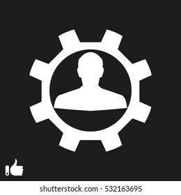 man, silhouette, gear, icon, vector illustration EPS 10