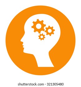 Man silhouette with gears
