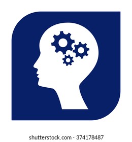 Man silhouette with gears