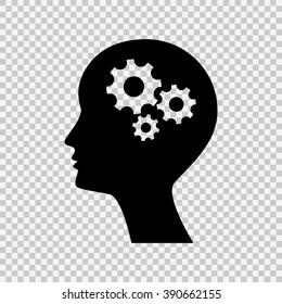 Man silhouette with gears