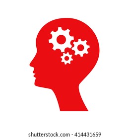 Man silhouette with gears