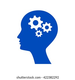 Man silhouette with gears