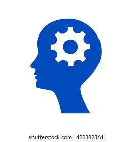 Man silhouette with gears