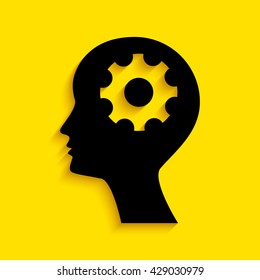 Man silhouette with gears