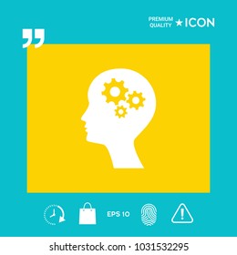 Man silhouette with gears icon