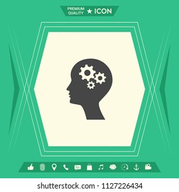 Man silhouette with gears icon