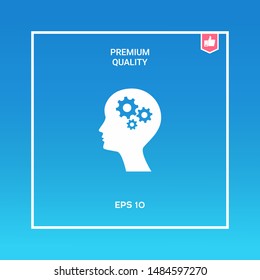 Man silhouette with gears icon. Graphic elements for your design