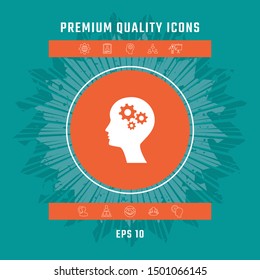 Man silhouette with gears icon. Graphic elements for your design