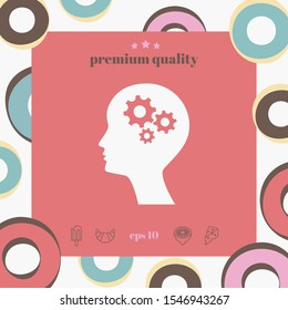 Man silhouette with gears icon. Graphic elements for your design