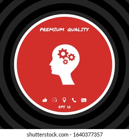 Man silhouette with gears icon. Graphic elements for your design