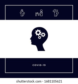 Man silhouette with gears icon. Graphic elements for your design