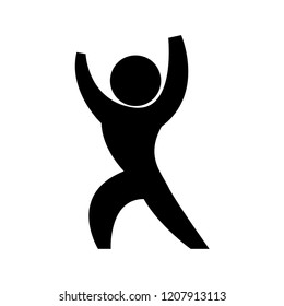 man silhouette with hands up