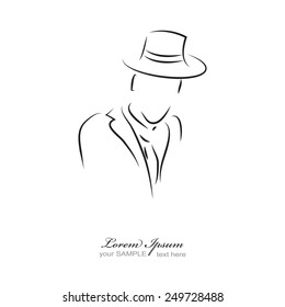 man silhouette with hat