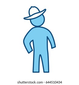 man silhouette hat