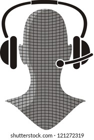 man silhouette with headphone