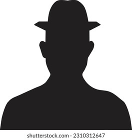 Man silhouette hipster style, vector illustration