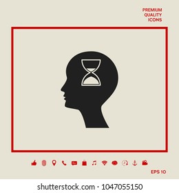 Man silhouette with hourglass