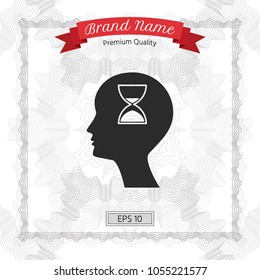 Man silhouette with hourglass