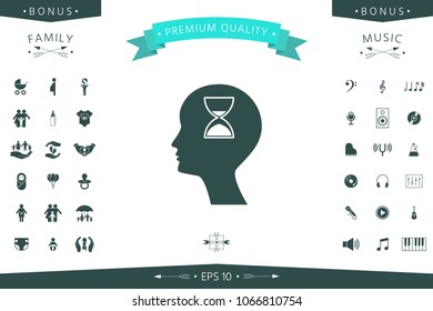 Man silhouette with hourglass