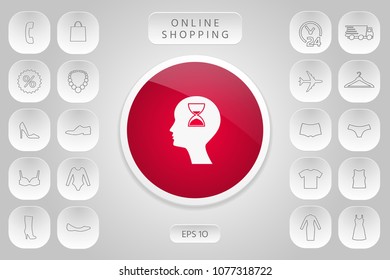 Man silhouette with hourglass